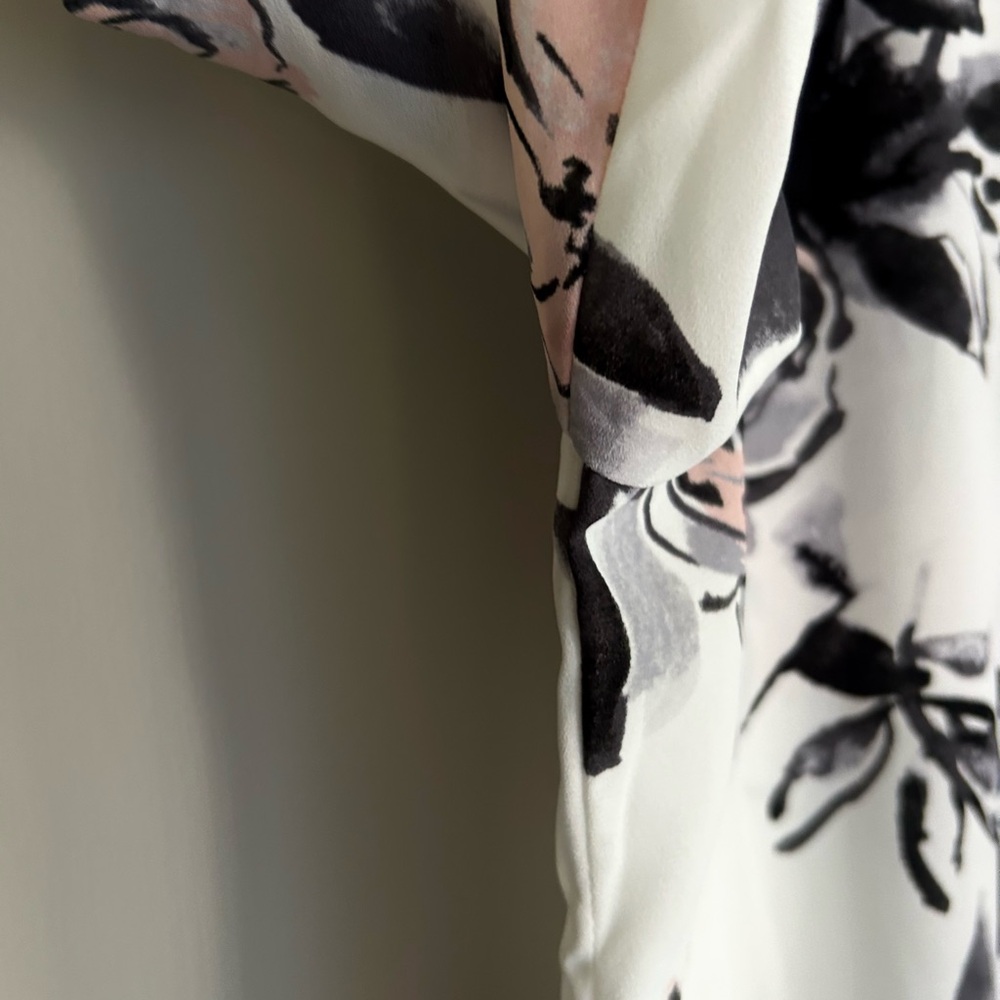 KARL LAGERFELD Edwardian Floral Romantic Poet Ruffle 3/4 Sleeve Blouse Top Sz M - Picture 8 of 15